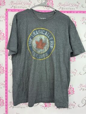 The tragically hip 2023 band tee Gray Graphic Men's T‑Shirt with Maple Emblem